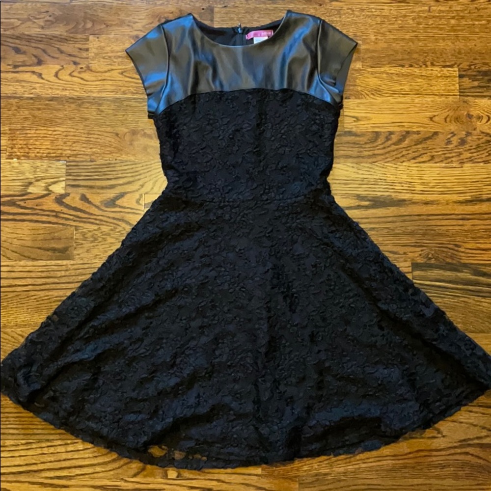 Lace and pleather dress size large